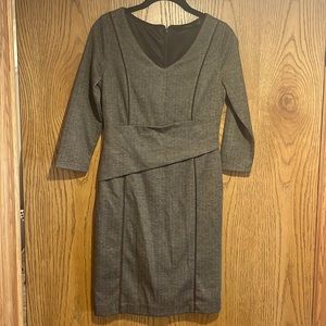 Limited Brown Herringbone 3/4 Sleeve Dress XS